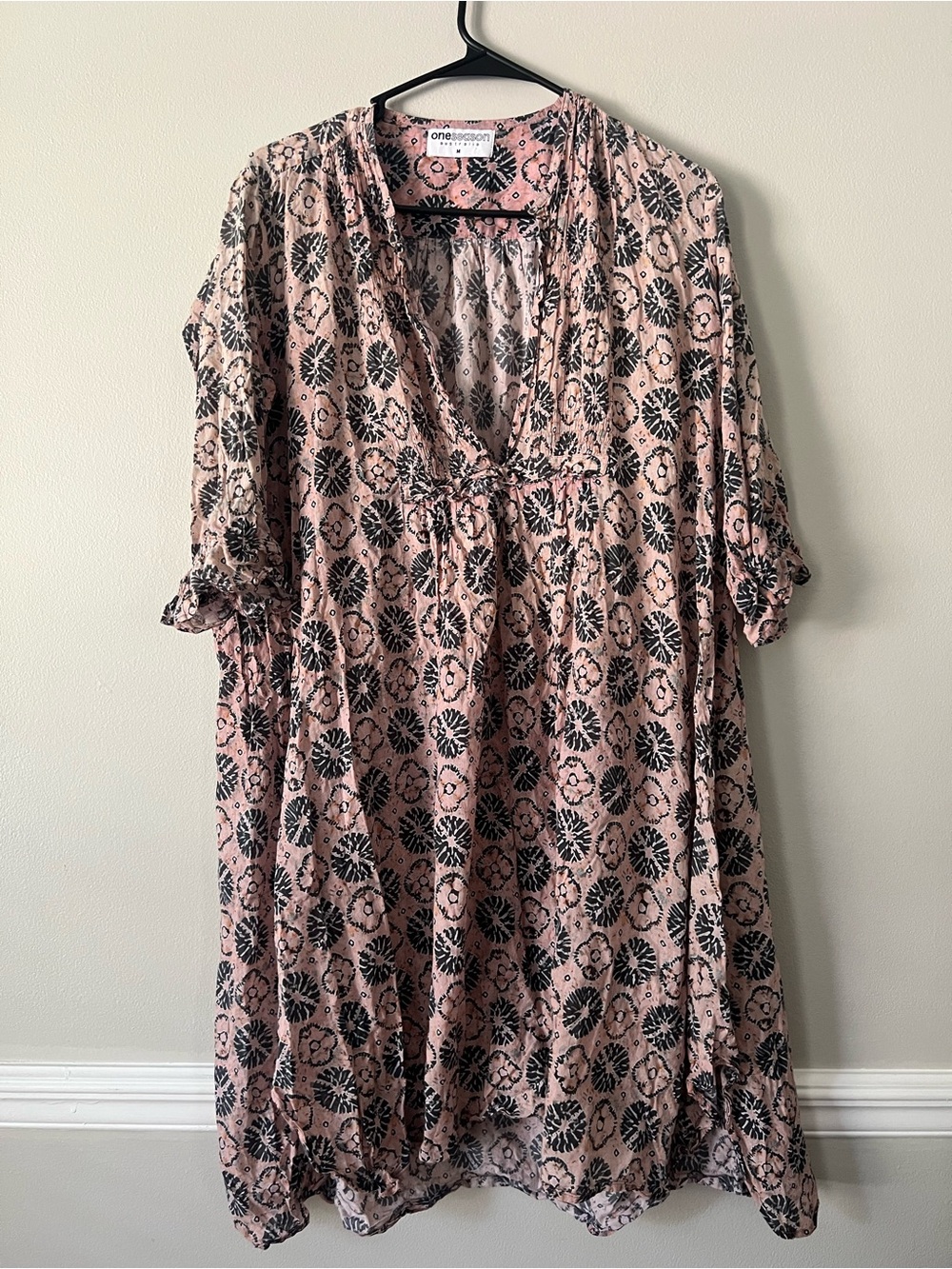 One Season Australia Pink Patterned Cotton Dress